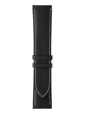 Bracelet HD1CO cuir véritable noir touché caoutchouc