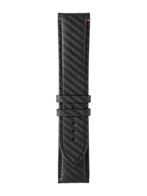Bracelet HD1CO cuir véritable noir frappé carbone