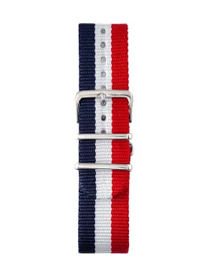 Bracelet NATO Bleu/Blanc/Rouge 22mm