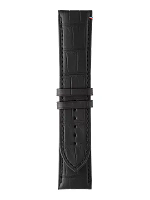 Bracelet HD1CO alligator noir touché caoutchouc